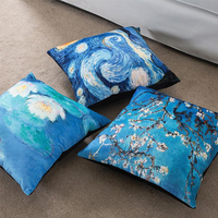 Nuit étoilée tournesols housse de coussin Double face imprimé Art Vintage jeter oreiller couvre housse de coussin