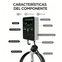 Caricatore EV AC da 7 a 22kW Montato a Parete con Corrente Regolabile Intelligente per Uso Domestico e Commerciale, Garanzia di 18 Mesi, OEM