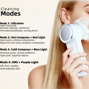 Appareil de nettoyage et de beauté portable 2-en-1 vibrant, chaud et froid, brosse nettoyante pour le visage en profondeur - Product Image 2