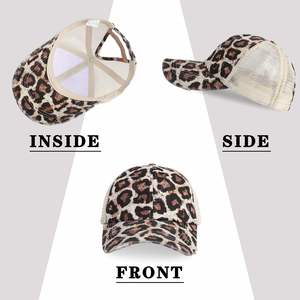 Vente en gros de haute qualité en coton pour femmes respirant maille haute queue de cheval casquette de Baseball maille dos queue de cheval chapeaux pour femmes - Product Image 3