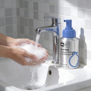 Emballage écologique recyclable, flacon de savon pour les mains en aluminium, impression personnalisée et design haut de gamme - Product Image 3