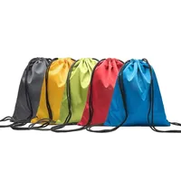 Offre Spéciale 210d Polyester Sports Gym Sac à dos Logo personnalisé Colorful Printed Waterproof String Drawstring Bags Article promotionnel