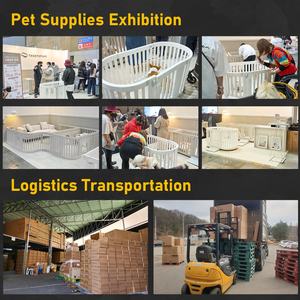 201*136*60cm deux chambres moderne parc pour chien facile à assembler pliable niche clôture pour petits chiots de taille moyenne animaux de compagnie - Product Image 4