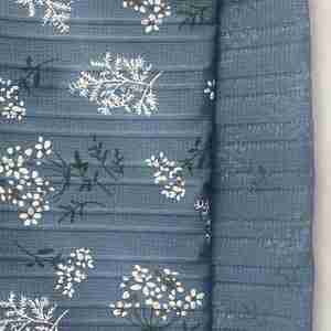 Trong Kho Thoáng Khí 100% Polyester Sóng Sọc Vải Với Sơn Mài Tạo Bọt In Cho Thời Trang Phụ Nữ Hàng May Mặc - Product Image 6