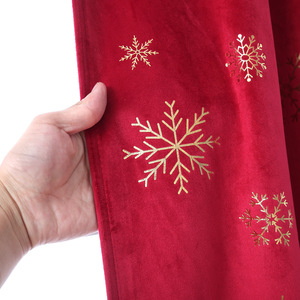 Giáng sinh Polyester nhung bóng Rèm vàng lá mô hình hình học mờ tùy chỉnh thiết kế hiện đại mất điện tích hợp - Product Image 3