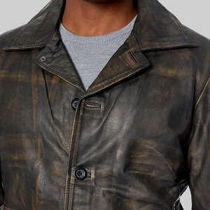 Men Vintage Brown <b>Leather</b> <b>Jacket</b> – Classic <b>Retro</b> Genuine <b>Leather</b> <b>Jacket</b> for Wholesale & OEM Customization - Product Image 3
