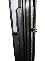 Porte battante moderne en aluminium à rupture de pont thermique insonorisée, triple vitrage isolant, écran pliant, entrée extérieure pour villa, hôtel, salon