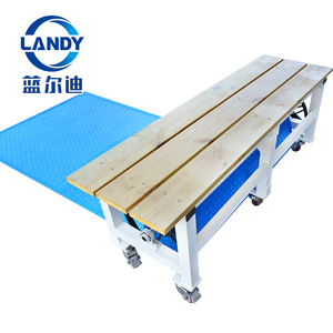 Enrouleur de couverture de piscine en aluminium Z001 Landy avec siège, couleur bois d'origine, durable et facile à installer, dernier design pour les couvertures solaires à bulles - Product Image 4