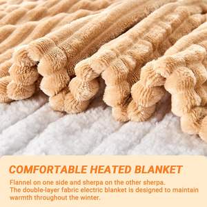 Manta calefactable eléctrica de franela lavable a máquina con 6 niveles de <span class=keywords><strong>apagado</strong></span> automático usable para la temporada de invierno - Product Image 3