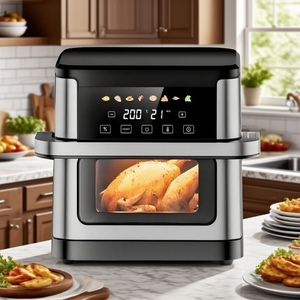 2025 Friteuse à air électrique en plastique haute performance 360 Circulation rapide de la chaleur Contrôle numérique Capacité 10L Protection contre la surchauffe pour - Product Image 5