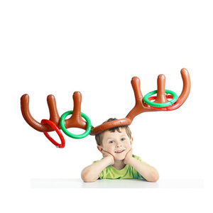 Jeu de lancer d'anneaux gonflable en PVC pour fête et festival, avec motifs tête de cerf, flamant rose et cactus, pour enfants et famille - Product Image 2