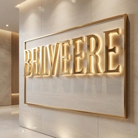 Letrero Luminoso Personalizado de Acero Inoxidable para Negocios, Tiendas, Letrero LED 3D con Logotipo, Letrero para Fachada de Tienda, Letrero de Canal para Exteriores