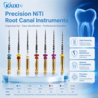 KAIXIN Lot de 6 limes dentaires métalliques M3 pour canaux radiculaires, instruments rotatifs endodontiques à activation thermique pour turbine dentaire