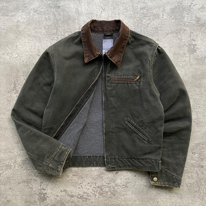 Custom Streetwear Fashion Vintage Washed Plus Size <strong>Canvas</strong> <strong>Jacket</strong> Zip up Heavy <strong>Canvas</strong> Work <strong>Jacket</strong> Men - Product Image 1