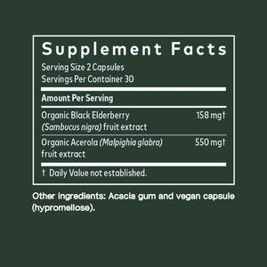 แคปซูลเอลเดอร์เบอร์รี่สีดำพร้อมอาหารเสริมสมุนไพรสนับสนุนสารต้านอนุมูลอิสระ - Product Image 2