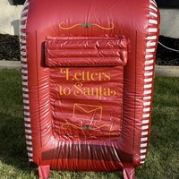 Boîte aux lettres de Noël gonflable multifonctionnelle d'extérieur, réutilisable, durable, en PVC, grande capacité, décoration moderne pour le camping et le jardin