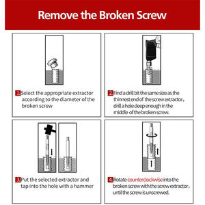Juego de extractores de tornillos rotos de 1-8 mm, de acero para rodamientos, para instalación de herrajes y decoración del hogar - Product Image 2