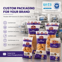 Sacs en plastique transparents pour boulangerie, emballages personnalisés pour pain et gâteaux, étanches, thermoscellables, en gros