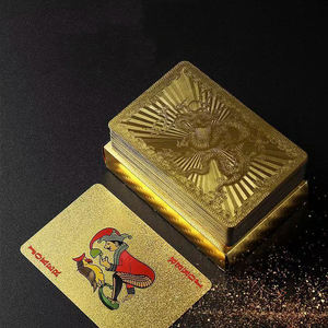 Cartes de <span class=keywords><strong>poker</strong></span> en plastique feuille d'or noir PET étanche et durable pour jeux de cartes jeux de société et vente en gros - Product Image 5