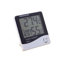 Medidor electrónico de temperatura y humedad para interiores con pantalla grande, termómetro higrómetro para el hogar con reloj despertador, pantalla grande de 30 cm