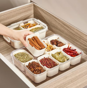 Wholesale Portable 4 Compartment Plastic <b>Snack</b> Platter Handle Box <b>Container</b> Snackle Storage Divided Serving Tray Dividers - Product Image 4