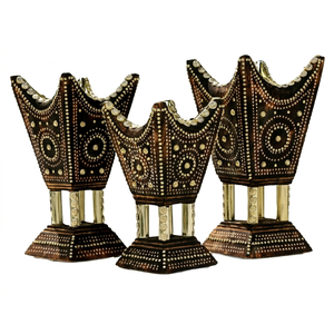 Brûleur à Bakhoor en bois avec base en bambou, perles décoratives, parfum d'ambiance traditionnel arabe écologique pour la maison - Product Image 1