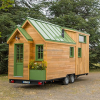 Structure en acier moderne pour maisonnette, cadre personnalisé, maisons préfabriquées sur roues pour usage de villa