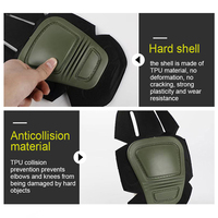 Ensemble de quatre protections tactiques en cuir pour les genoux et les coudes avec détection d'aiguilles pour le ski, l'équitation, l'entraînement CS, les forces spéciales G3