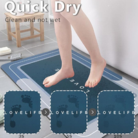 Tapis de sol antidérapant super absorbant, antibactérien, écologique et durable pour salle de bain et entrée, facile à nettoyer