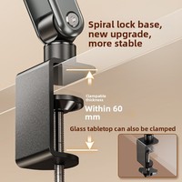 P86 Support de rangement intégré pliable réglable en métal pour tablette PC universelle de bureau de chevet pour la diffusion en direct