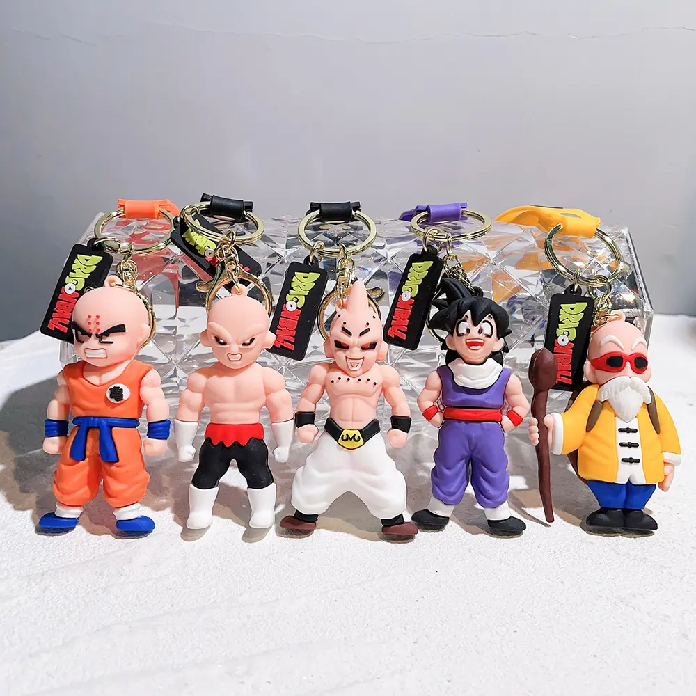 2023 new anime Dragon Ball portachiavi cartoon 3D soft PVC anime figure toy car portachiavi bag pendant