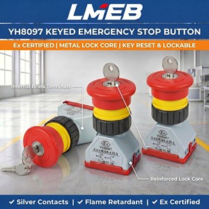 مفاتيح ضغط LMEB ذاتية الاستعادة مضادة للانفجار من الألومنيوم 16 مم 250 فولت - Product Image 2