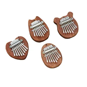 Wholesale 8-tone solid wood crystal transparent five-fingered portable beginner mini kalimba thumb piano