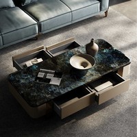 Table basse de salon et meuble TV, table basse et meuble TV, table basse de luxe en pierre, meuble moderne