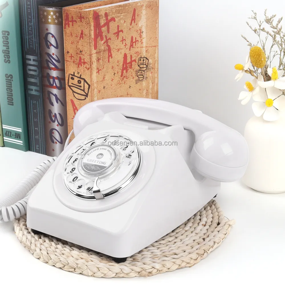 New Arrives OEM Antique Telephone Decorations Message Audio Guest Book Phone Wedding Antique Telephone for Events
