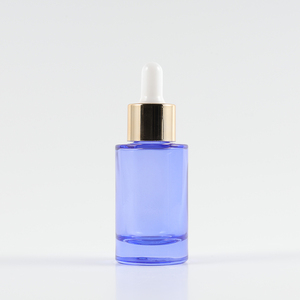 Düz Omuzlu Silindir Şeklinde Cilt Bakım Cam Şişeleri Mavi Mor 20ml 40ml Buzlu Serum Esansiyel Yağ Cam Şişesi Kauçuk Damlalıklı - Product Image 5