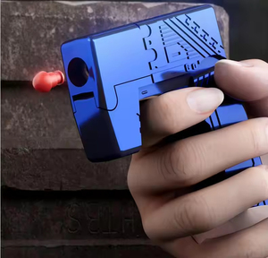 Foldable Lighter Shape Toy Gun Launcher Manual Soft Bullets Alloy Launcher Funny Stress Reliever Toys Outdoor <strong>Game</strong> <strong>Gift</strong> - Product Image 2