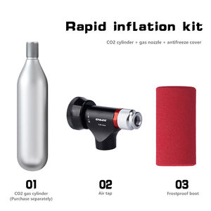 Mini Inflador de Bicicleta de <span class=keywords><strong>CO2</strong></span> de Aluminio con Manómetro de 80-130 PSI, Adaptador de Válvula y Diseño Ligero para Neumáticos de Bicicleta y Automóvil - Product Image 2