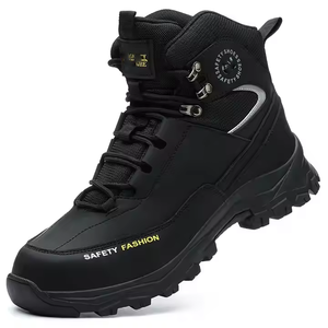 Chaussures de sécurité de grande taille pour hommes avec bout en acier anti-écrasement et anti-perçage Chaussures de travail légères, résistantes à l'usure, respirantes et sûres - Product Image 1