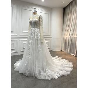 Vestido de Novia con Corsé, Escote Corazón, Manga Desmontable, Apliques Brillantes, Línea A, con Bolero - Product Image 2