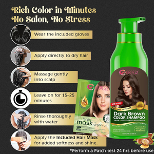 Dầu gội nhuộm tóc OEM R'ENDASE dành cho tóc bạc, màu bền trong vài phút, 3 trong 1, dễ nhuộm, không amoniac (Nâu đậm) 500ml - Product Image 4