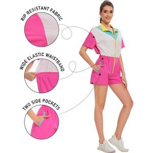 จั๊มสูทผู้หญิงสไตล์เรโทร เอวสูง แขนสั้น ชุดเดรสแบบชิ้นเดียว สำหรับงานปาร์ตี้ ระบายอากาศได้ดี เหมาะสำหรับออกกำลังกาย - Product Image 2