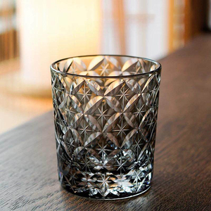 Bicchiere da whisky in cristallo stile Edo Kiriko giapponese all'ingrosso, bicchiere in cristallo a doppio strato inciso con scatola regalo per uso bar - Product Image 6
