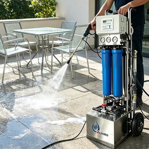 JuJin Nouveau Design Machine d'osmose inverse mobile à poussée manuelle 500L/H avec PLC pour le lavage extérieur de voitures et de vitres, composant de pompe essentiel - Product Image 1