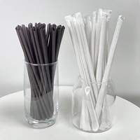 Pailles jetables biodégradables et compostables à 100 % (6 mm/12 mm) pour café et boba, options de diamètre personnalisées, pour fêtes, vente en gros
