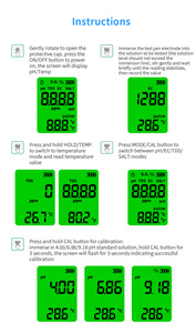 Industrial 7 in 1 Water Analyzer Pen TDS/EC/PH/ORP/S.G/SALT/TEMP Water Quality Meter - Product Image 4