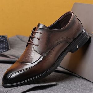Zapatos de Cuero para Hombre, Otoño 2025, Estilo Británico, de Piel Vacuna de Primera Calidad, con Cordones, Punta en Pico, que Aumentan la Estatura - Product Image 6