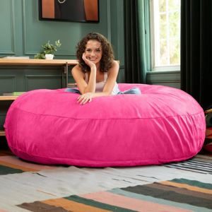 DB Jaxx 6ft Cocoon Large <b>Adults</b> <b>Bean</b> <b>Bag</b> <b>Chair</b> Fuchsia Contemporary Design with Cotton & Foam Fill Features Storage - Product Image 2