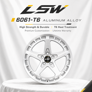 LSW LS8054 ล้อรถยนต์สีเงินขัดเงาแบบ Beadlock ระดับ 5 ดาว, ขนาดรูตรงกลาง PCD ET แบบกำหนดเองได้, ใช้ได้กับรถยนต์ทุกรุ่น - Product Image 4