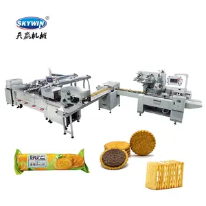 Mini biscuit making machine sandwich crackers cream filling machine biscuit production packing line of biscuit plant